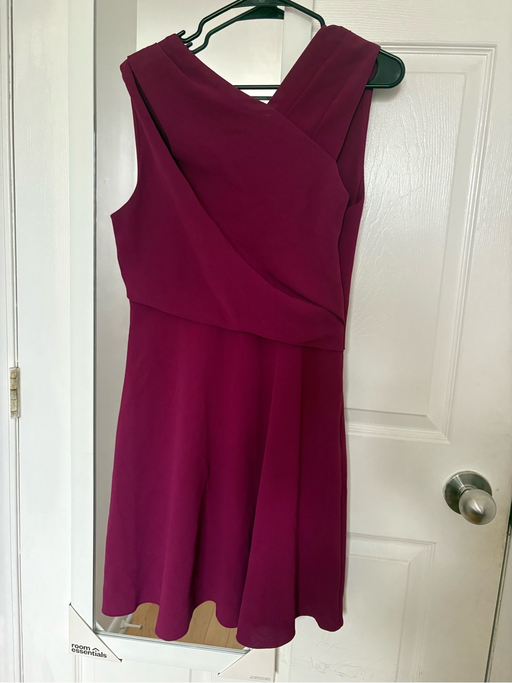 Reiss Sleeveless Fit-and-Flare Dress in Deep Berry